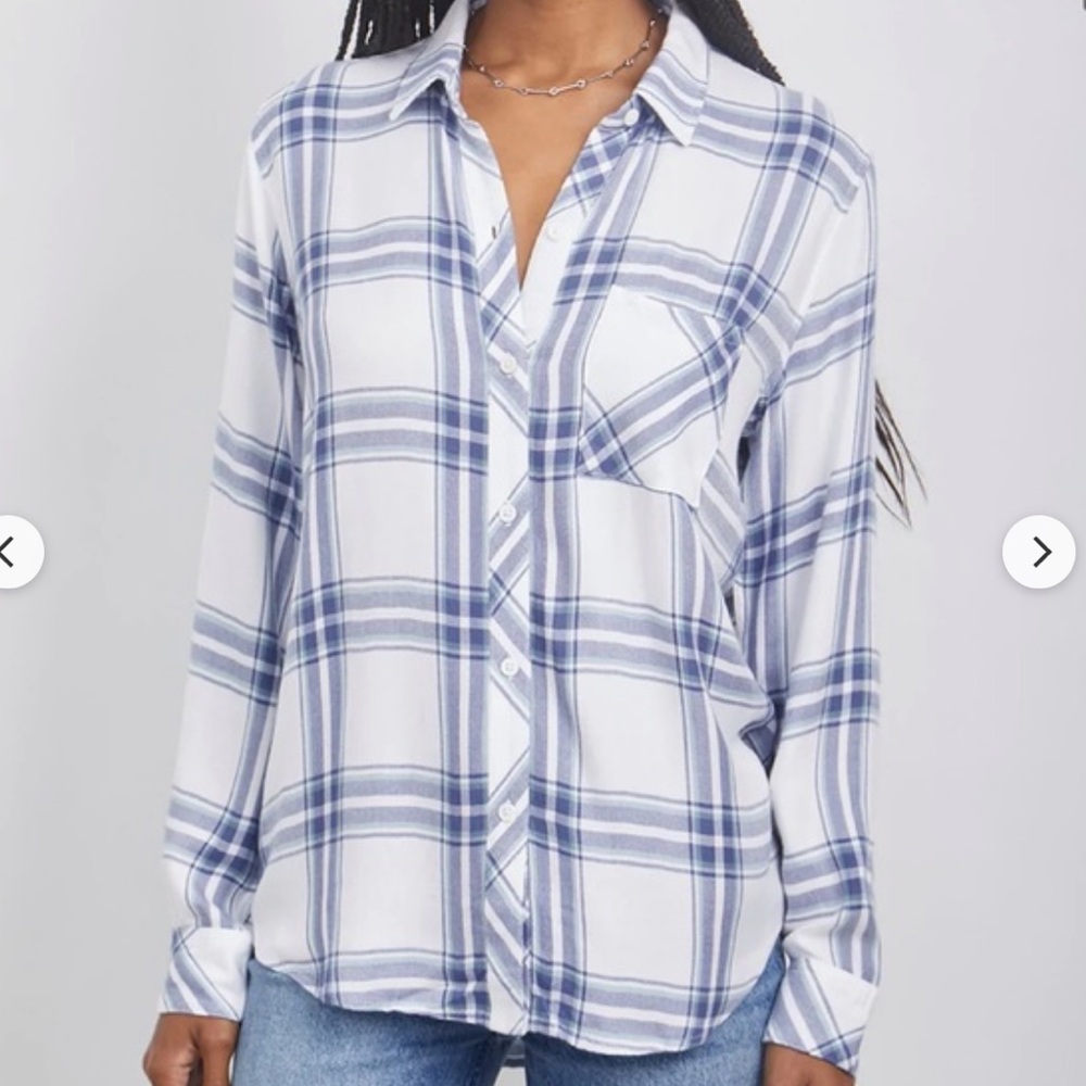 Rails Blue Plaid Button-Front Women’s Shirt
